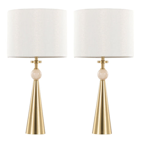 Cone - Travertine Table Lamp (Set of 2)