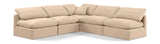 Indulge - Velvet 5 Piece Modular Corner Armless Sectional