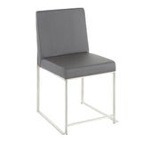 Fuji - High Back Dining Chair - Stainless Steel (Set of 2)