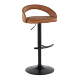 Grotto - Upholstered Adjustable Barstool - Black Metal Base