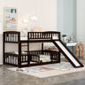 Low Bunk Bed With Slide, Fence And Ladder