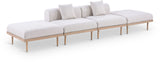 Laguna - 4 Piece 142" Outdoor Patio Armless Modular Sofa With 2 Backless Seats