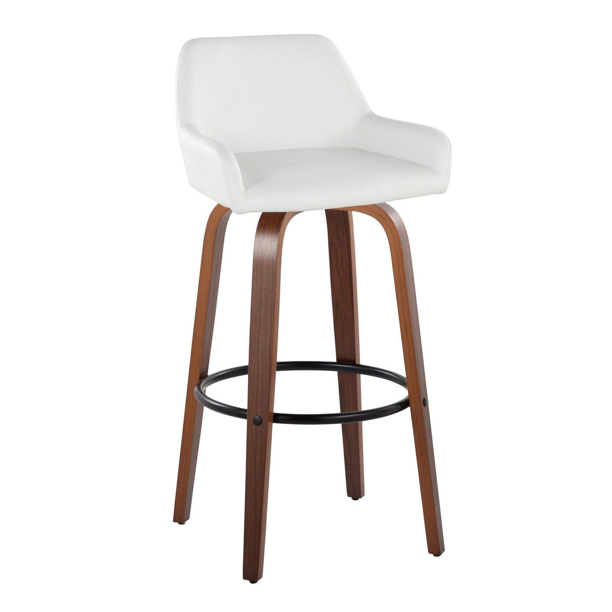Daniella - 30" Fixed-Height Barstool (Set of 2) - White And Dark Brown