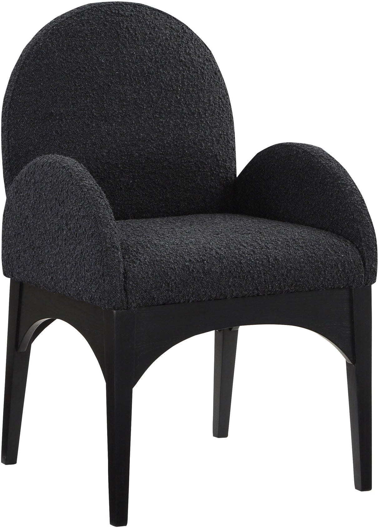 Waldorf - Boucle Dining Arm Chair With Black Legs