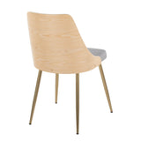 Anabelle - Dining / Accent Chair (Set of 2) - Gold Metal, Natural Wood