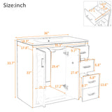 Bathroom Vanity With Sink Combo, Storage Cabinet, Freestanding Set With 3 Drawers & Soft Closing Doors