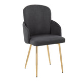 Dahlia - Contemporary Dining Chair (Set of 2) - Gold Metal Frame