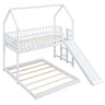 House Bunk Bed With Slide And Built In Ladder
