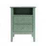 Fluted Nightstand With 2 Drawers