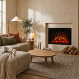 Electric Fireplace 30" With Adjustable Lighting And Remote Control - Black