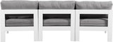 Nizuc - Outdoor Patio 3 Seat Armless Modular Sofa With White Frame