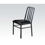 Jodie - Side Chair (Set of 2) - Black Synthetic Leather & Antique Black