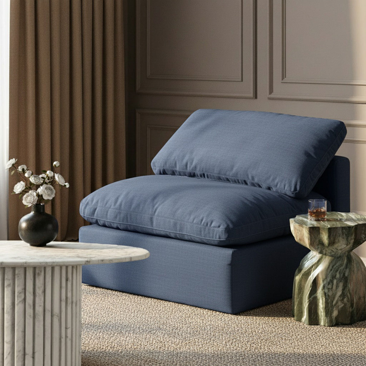 Indulge - Linen Armless Chair