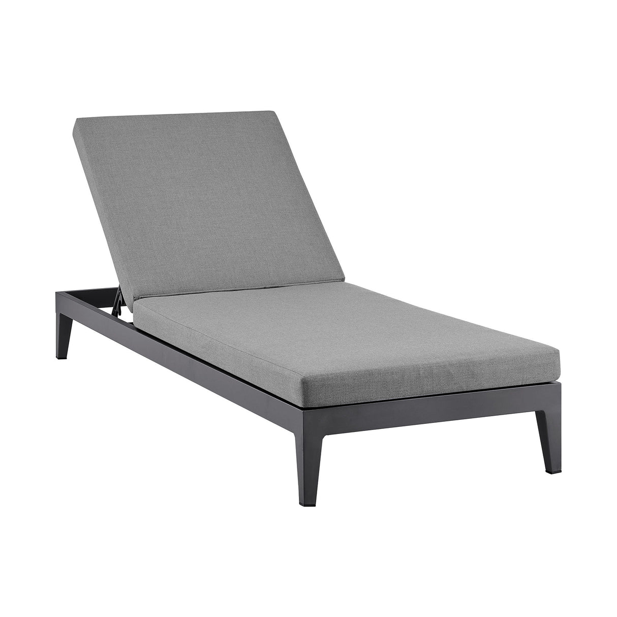 Menorca - Outdoor Patio Adjustable Chaise Lounge Chair - Gray