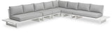 Maldives - 6 Piece Water Resistant Outdoor Patio Modular Sectional With White Base