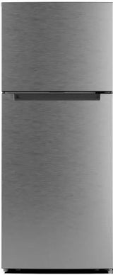 Element ENR18TFGCS 17.6 cu. ft. top freezer refrigerator in stainless look, front view