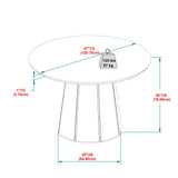 Round Pedestal Dining Table - Light Brown
