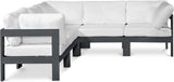 Nizuc - Outdoor Patio 5 Piece Modular Sectional With Gray Frame