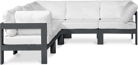 Nizuc - Outdoor Patio 5 Piece Modular Sectional With Gray Frame