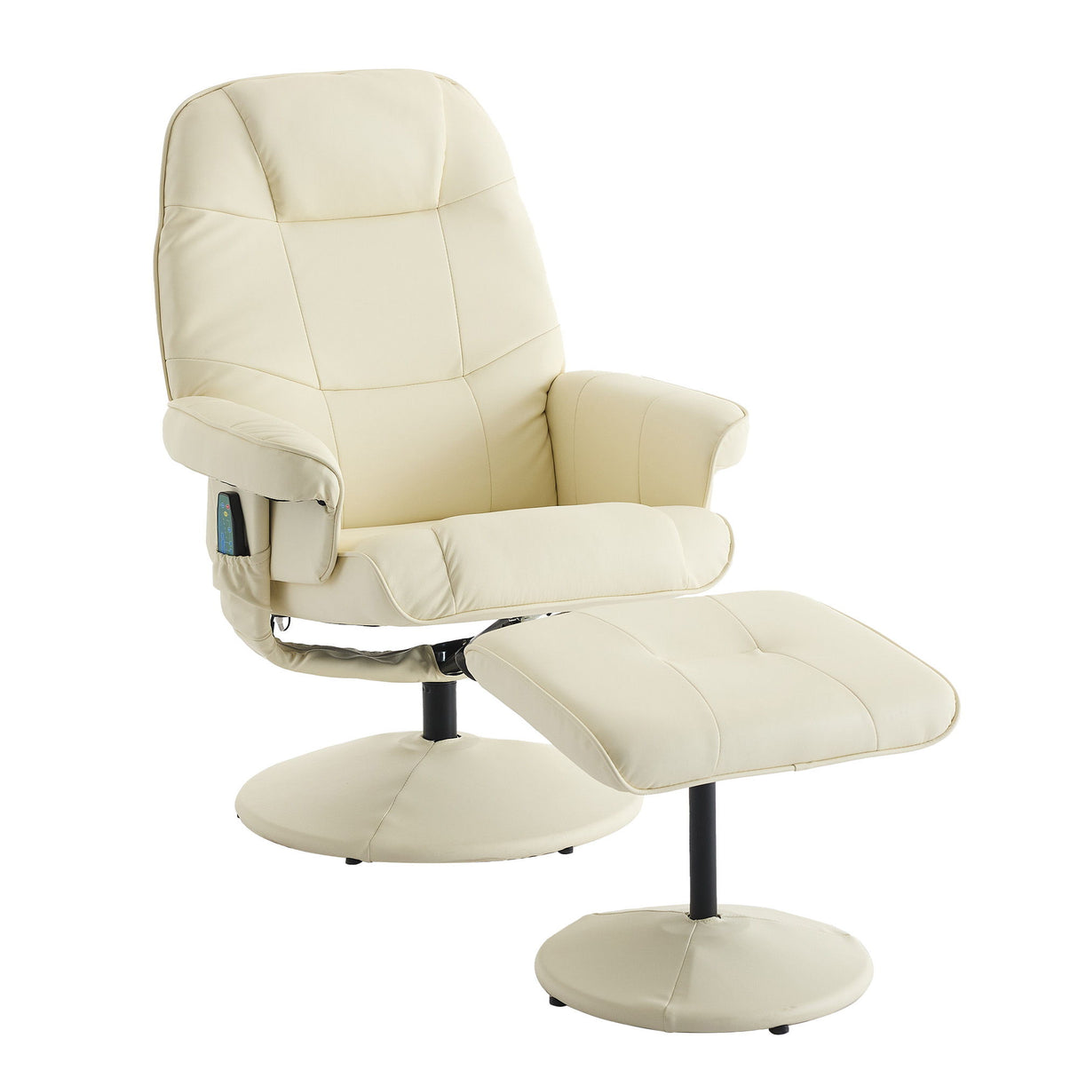 360° Swivel Reclining Chair With Wrapped Base, 5 Point Vibration Massage