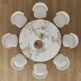 Modern Sintered Stone Dining Table Set With Chairs