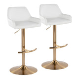 Daniella - Adjustable Barstool (Set of 2) - Gold Base