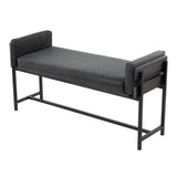 Kari - Farmhouse Bench - Gray Wood