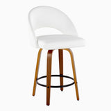Renee - Upholstered Fixed-Height Barstool (Set of 2) - Walnut Wood Base