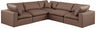 Comfy - 5 Piece Faux Leather Modular Corner Sectional