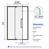 Semi-Frameless Pivot Hinged Shower Door, Reversible Design