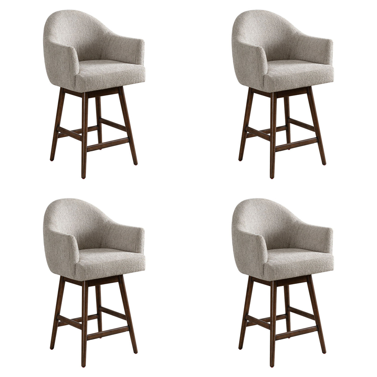 Jaxon - Brown Solid Wood Upholstered 26" Counter Height Swivel Barstool