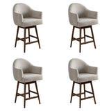 Jaxon - Brown Solid Wood Upholstered 26" Counter Height Swivel Barstool