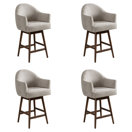 Jaxon - Brown Solid Wood Upholstered 26" Counter Height Swivel Barstool