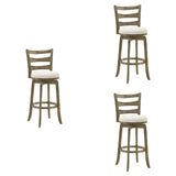 Melindra - Modern Farmhouse Swivel Wood Bar Height Kitchen Bar Stool