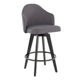 Ahoy - Fixed-Height Counter Stool (Set of 2) - Black Bamboo Legs