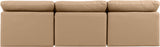 Indulge - Faux Leather 3 Piece Modular Armless Sofa - Tan