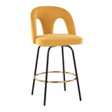 Ava - Upholstered Fixed-Height Barstool (Set of 2) - Black Base