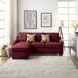 Cleavon II - Reversible Sectional Sofa & Ottoman With 2 Pillows - Red Linen