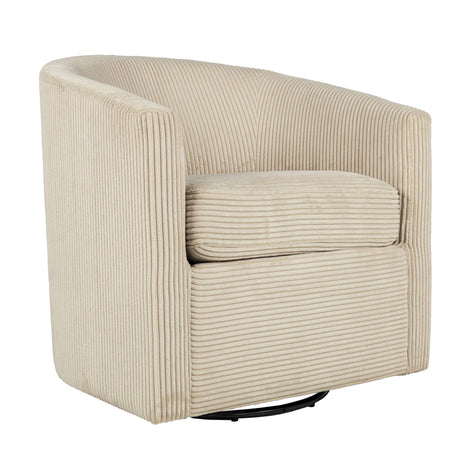 Swivel Accent Chair With U Backrest, Plush Cushion Living Room Furniture