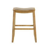 Iyani - Coastal Modern Wood Bar Height Kitchen Bar Stool