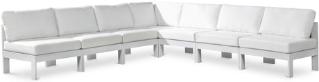 Nizuc - Outdoor Patio 7 Piece Modular Sectional With White Frame