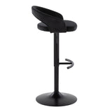 Grotto - Upholstered Adjustable Barstool - Black Metal Base