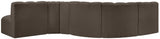 Arc - Boucle Fabric 6 Piece Curved Modular Sofa