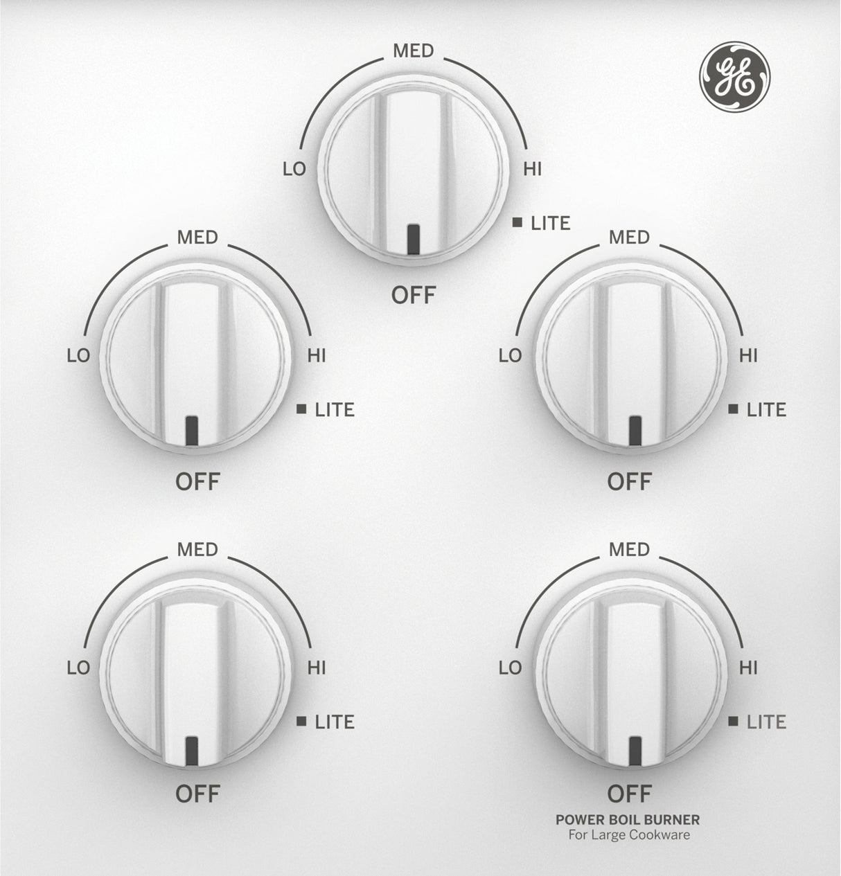 GE JGP3036DLWW - 36 in. 5-Burner Natural Gas Cooktop with Simmer Burner & Power Burner - White