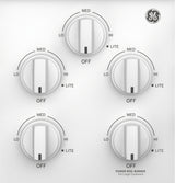 GE JGP3036DLWW - 36 in. 5-Burner Natural Gas Cooktop with Simmer Burner & Power Burner - White