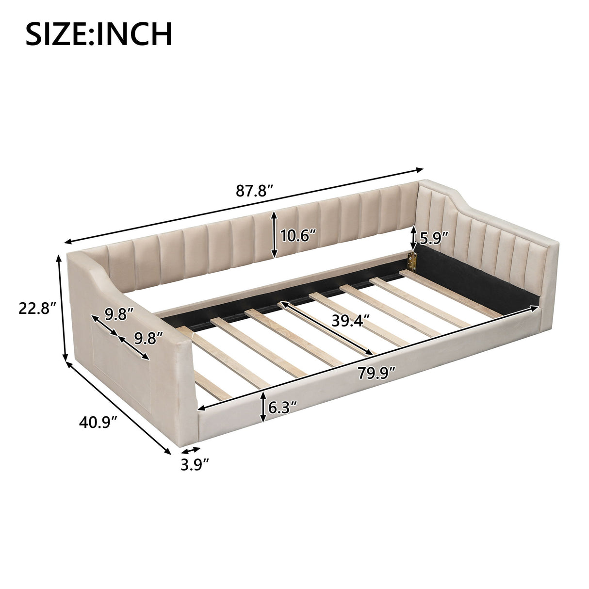 Daybed With Side Storage Pocket