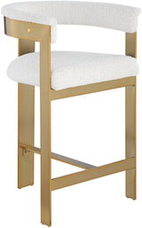 Romeo - Boucle Counter Stool With Gold Base (Set of 2)