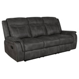 Franklin - Upholstered Padded Arm Reclining Sofa With Manual Recline - Charcoal