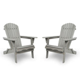 Lounge Patio Chair For Garden Outdoor Wooden Folding Adirondack Chair (Set of 2) Solid Cedar Wood Lounge Patio Chair For Garden