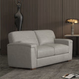 Cornelia - Loveseat - Pearl Gray Leather